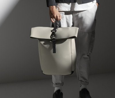 MATTE PU ROLL-TOP BACKPACK
